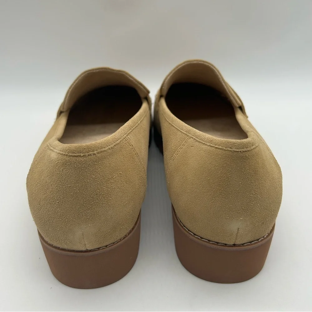 Vionic Cheryl II Suede Loafers Women’s Sz 12W Camel Brown Tan Slip-On Shoes NWB